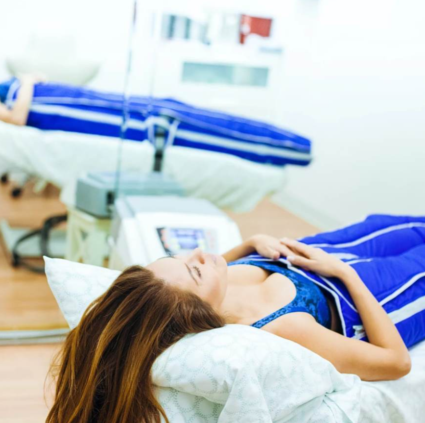 a person doing lymphatic compression
